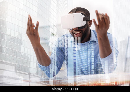 Young African American with the mask on his face Stock Photo