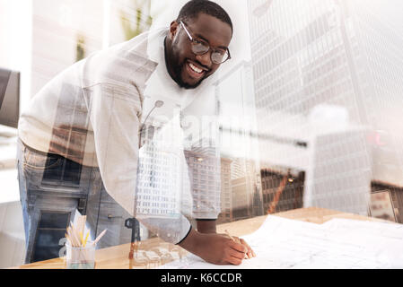 Close up of ambitious worker doing tasks in the office Stock Photo