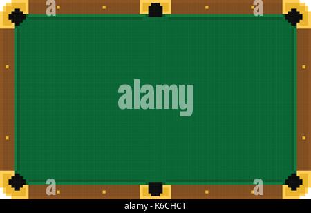 pixel art empty green billiard table on a white background. Stock Vector