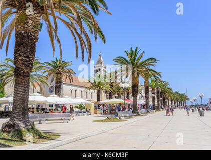 Main seafront promenade in Trogir, Dalmatia, Croatia. Stock Photo