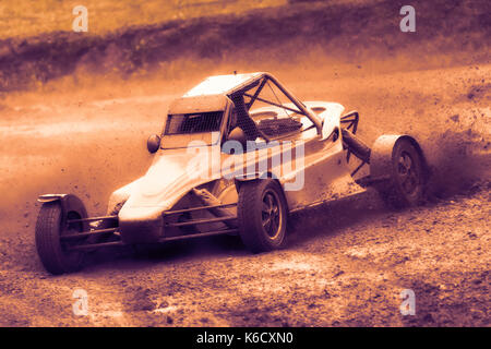 rally car in autocross race Stock Photo