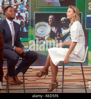 New York, USA. 12th Sep, 2017. Maria Sharapova at Good Morning America promoting her new book Unstoppable: My Life So Far on September 12, 2017 in New York City. Credit: MediaPunch Inc/Alamy Live News