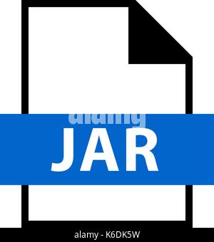 Use it in all your designs. Filename extension icon JAR Java Archive in flat style. Quick and easy recolorable shape. Vector illustration Stock Vector