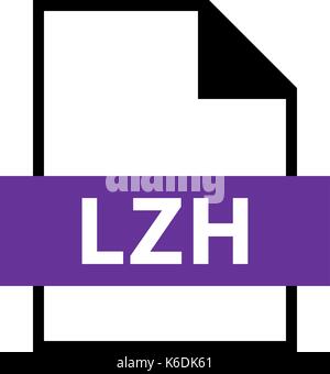 Use it in all your designs. Filename extension icon LZH LHarc in flat style. Quick and easy recolorable shape. Vector illustration Stock Vector