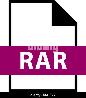 Use it in all your designs. Filename extension icon RAR Roshal Archive in flat style. Quick and easy recolorable shape. Vector illustration Stock Vector