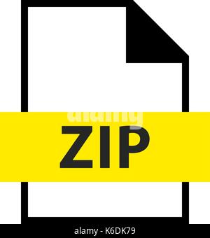 Use it in all your designs. Filename extension icon ZIP archive file format in flat style. Quick and easy recolorable shape. Vector illustration Stock Vector