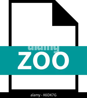 Use it in all your designs. Filename extension icon ZOO LZW compression algorithm in flat style. Quick and easy recolorable shape. Vector illustration Stock Vector