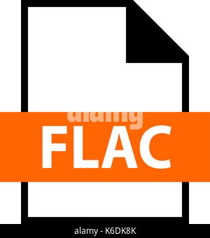 Use it in all your designs. Filename extension icon FLAC Free Lossless Audio Codec in flat style. Quick and easy recolorable shape Stock Vector