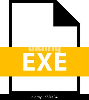 Use it in all your designs. Filename extension icon EXE executable file in flat style. Quick and easy recolorable shape. Vector illustration Stock Vector