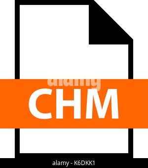 Use it in all your designs. Filename extension icon CHM Microsoft Compiled HTML Help in flat style. Quick and easy recolorable shape Stock Vector