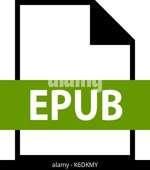 Use it in all your designs. Filename extension icon EPUB electronic publication document in flat style. Quick and easy recolorable shape Stock Vector
