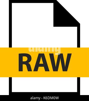 Use it in all your designs. Filename extension icon RAW camera raw image file in flat style. Quick and easy recolorable shape. Vector illustration Stock Vector