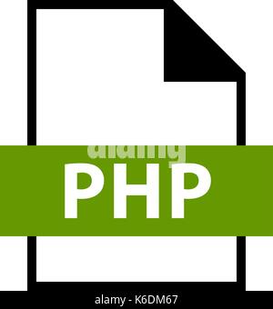 Use it in all your designs. Filename extension icon PHP Hypertext Preprocessor Source Code File in flat style. Quick and easy recolorable shape Stock Vector