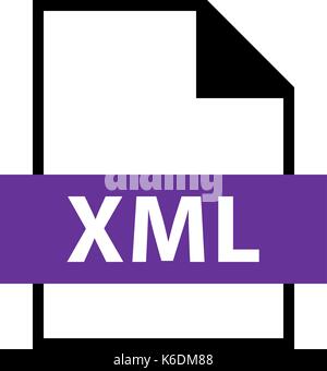 Use it in all your designs. Filename extension icon XML eXtensible Markup Language in flat style. Quick and easy recolorable shape Stock Vector