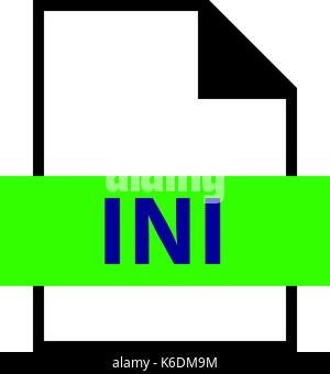 Use it in all your designs. Filename extension icon INI Initialization File in flat style. Quick and easy recolorable shape. Vector illustration Stock Vector