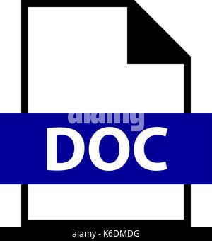 Use it in all your designs. Filename extension icon DOC Microsoft Word Binary File Format in flat style. Quick and easy recolorable shape Stock Vector