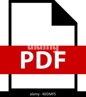 Use it in all your designs. Filename extension icon PDF Portable Document Format in flat style. Quick and easy recolorable shape. Vector illustration  Stock Vector