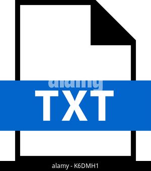 Use it in all your designs. Filename extension icon TXT Document file format in flat style. Quick and easy recolorable shape. Vector illustration Stock Vector