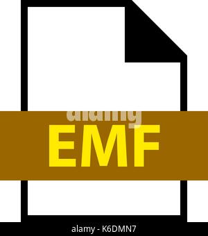 Use it in all your designs. Filename extension icon EMF Enhanced MetaFile in flat style. Quick and easy recolorable shape. Vector illustration Stock Vector