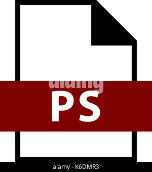 Use it in all your designs. Filename extension icon PS PostScript in flat style. Quick and easy recolorable shape. Vector illustration Stock Vector