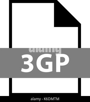 Use it in all your designs. Filename extension icon 3GP Third Generation Partnership Project in flat style. Quick and easy recolorable shape Stock Vector
