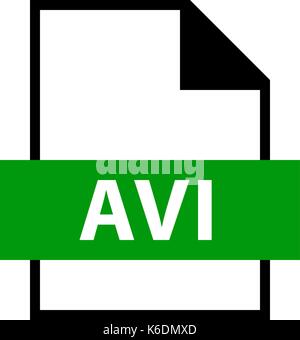 Use it in all your designs. Filename extension icon AVI Audio Video Interleaved in flat style. Quick and easy recolorable shape. Vector illustration Stock Vector