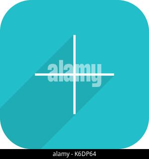 Use it in all your designs. Web button adding followers. Canva social network web icon with plus sign and long shadow. Rounded square shape in simple  Stock Vector