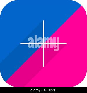 Use it in all your designs. Web button adding followers. Flickr social network web icon with plus sign and long shadow. Rounded square shape in simple Stock Vector