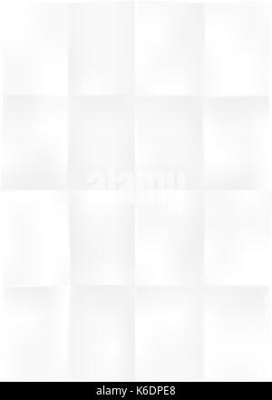 Use it in all your designs. Blank A4 vertical sheet of paper folded in sixteen parts Stock Vector