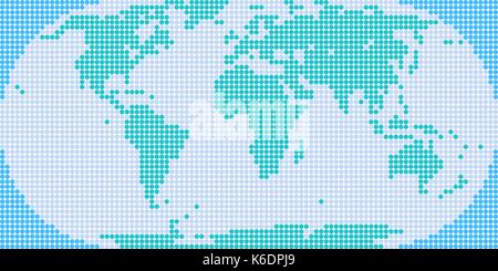 Use it in all your designs. World map atlas background in flat spotted style in circular shapes. Quick and easy recolorable shape. Vector illustration Stock Vector