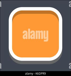 Use it in all your designs. Web internet square button in 3D flat style. Clicked variant. Quick and easy recolorable shape. Vector illustration a grap Stock Vector