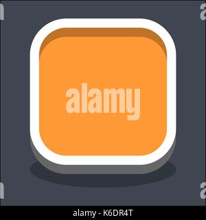 Use it in all your designs. Flat web internet square button with oval shadow in 3D style. Clicked variant. Quick and easy recolorable shape. Vector il Stock Vector