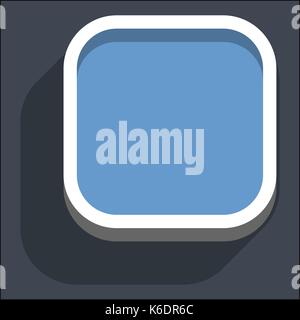 Use it in all your designs. Flat web internet square button with dark shadow in 3D style. Clicked variant. Quick and easy recolorable shape. Vector il Stock Vector