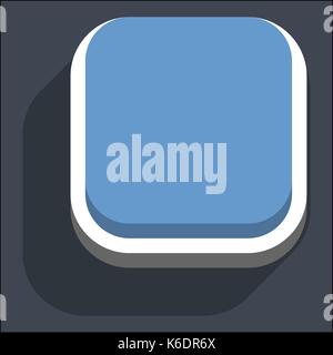Use it in all your designs. Flat web internet square button with dark shadow in 3D style. Inactive variant. Quick and easy recolorable shape. Vector i Stock Vector