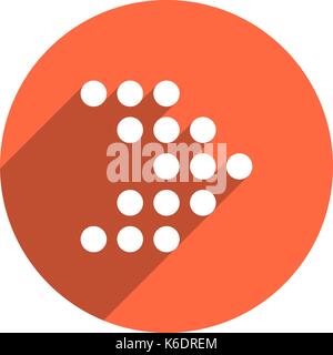Use it in all your designs. Arrow sign dotted icon LED digital display circular icon. Web internet button with long shadow style. Vector illustration  Stock Vector