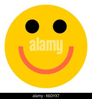 Use it in all your designs. Smiley happy smiling face emoticon icon in flat style. Quick and easy recolorable shape. Vector illustration Stock Vector