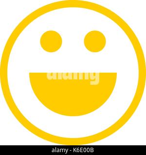 Use it in all your designs. Smiley happy smiling face emoticon icon in flat style. Quick and easy recolorable shape. Vector illustration Stock Vector