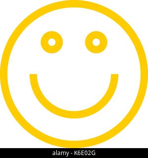 Use it in all your designs. Smiley happy smiling face emoticon icon in flat style. Quick and easy recolorable shape. Vector illustration Stock Vector