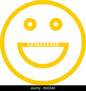 Use it in all your designs. Smiley happy smiling face emoticon icon in flat style. Quick and easy recolorable shape. Vector illustration Stock Vector