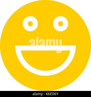 Use it in all your designs. Smiley happy smiling face emoticon icon in flat style. Quick and easy recolorable shape. Vector illustration Stock Vector