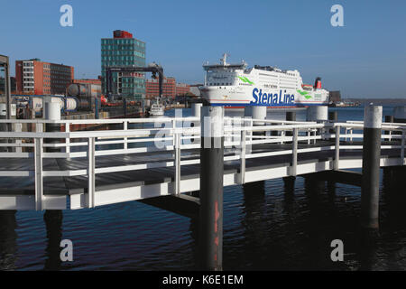 The Stena Line ferry Stena Germanica docked in Kiel harbour northern Germany Stock Photo