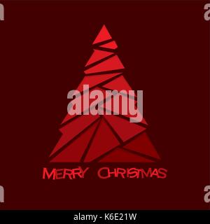 creative merry christmas tree design, using triangular shape Stock Vector