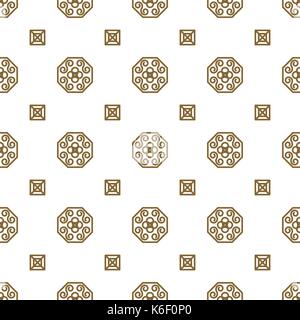 Japan kimono inspired vector seamless pattern in gold line color style. Stock Vector