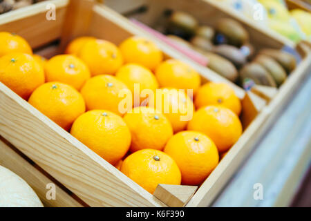 Oranges For Sale In Fruit Market Stock Photo