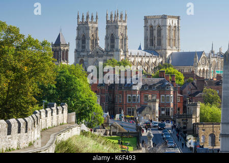 York Minster Lendal Bridge and York's Bar Walls Stock Photo