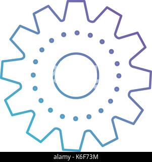 gear machinery silhouette in color gradient silhouette from purple to blue Stock Vector