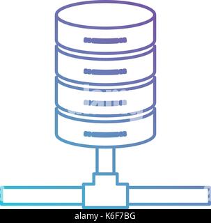 network server storage icon in color gradient silhouette from purple to blue Stock Vector