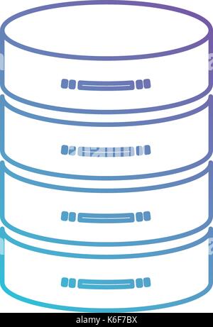 server hosting storage icon in color gradient silhouette from purple to blue Stock Vector