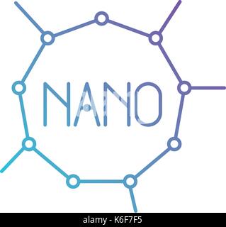 nano molecular structure in color gradient silhouette from purple to blue Stock Vector