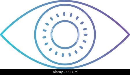 eye icon in color gradient silhouette from purple to blue Stock Vector